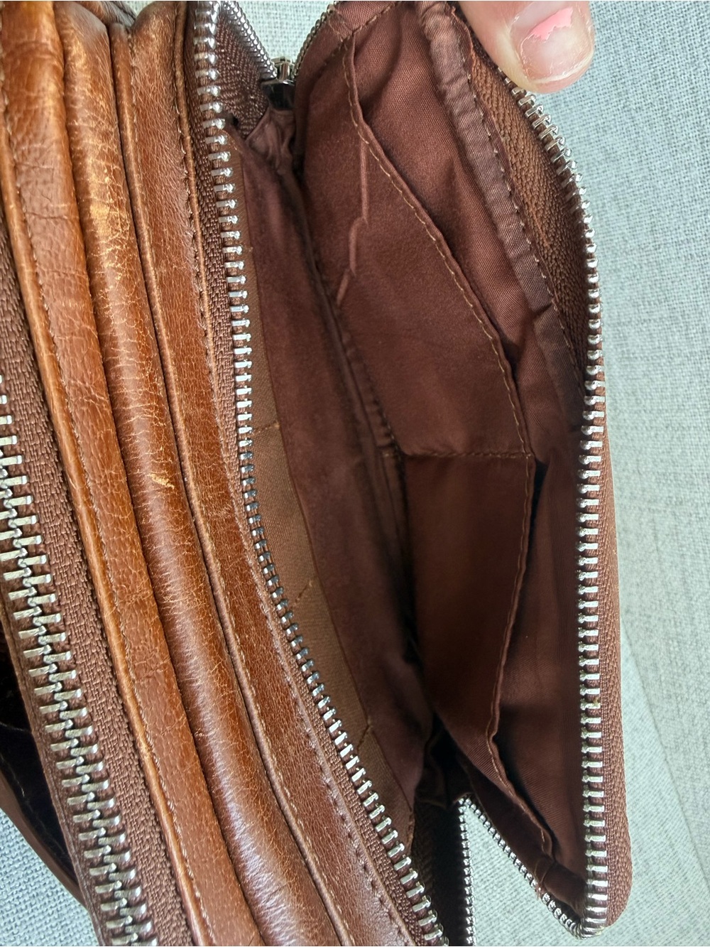 Auliv Brown Genuine Leather Fanny Pack, Hip Pack - Picture 14 of 16